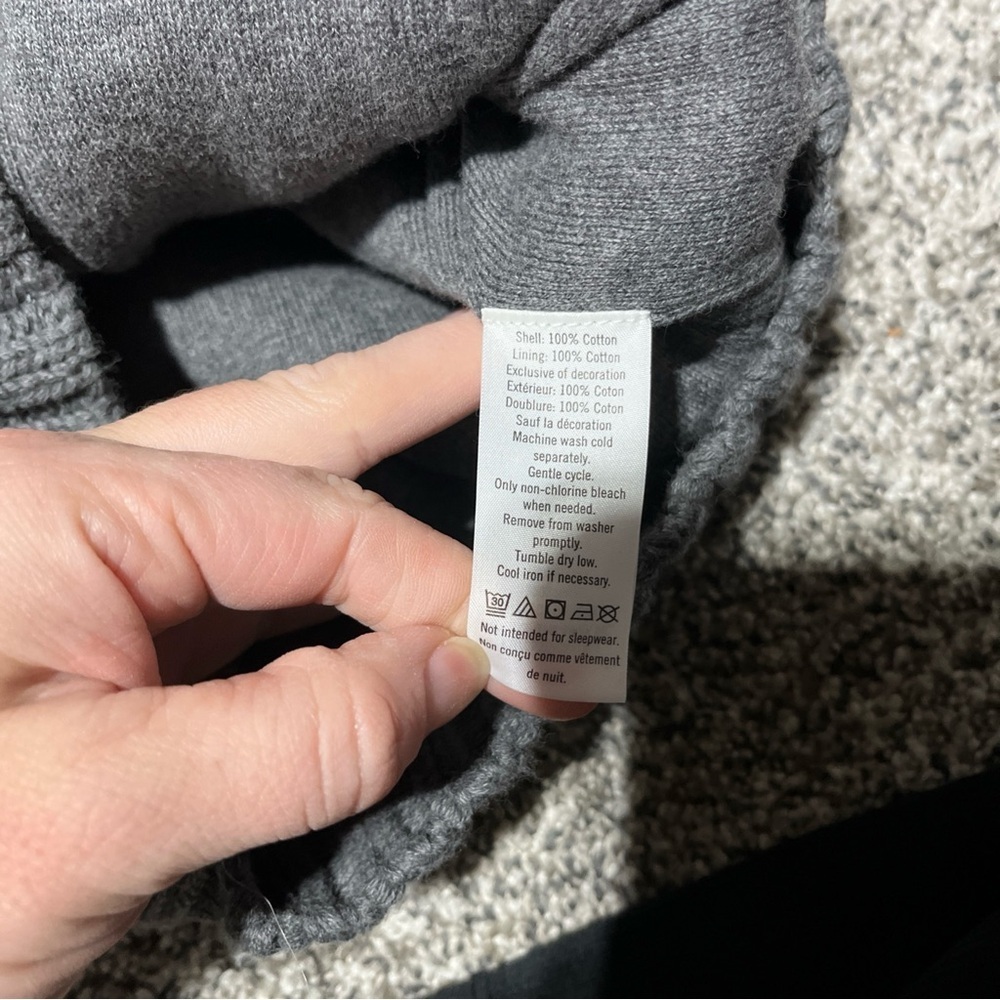 JANIE & JACK BOYS Size 3 GRAY Full ZIP Cotton Cable SWEATER Jacket Lined - Picture 7 of 12